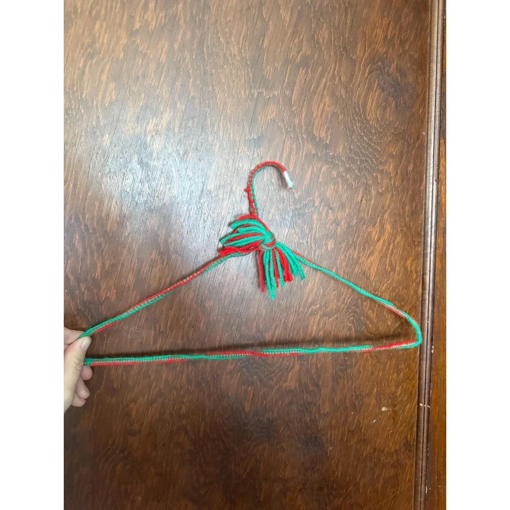 Vintage Crochet Hangers Set of 4 with Embellishments